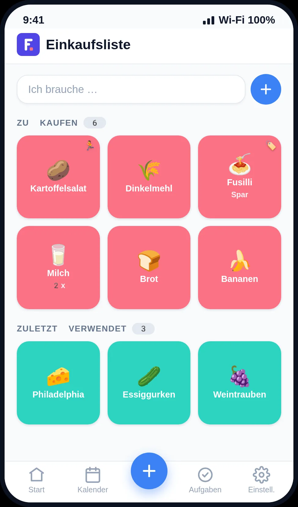 One shared shopping list